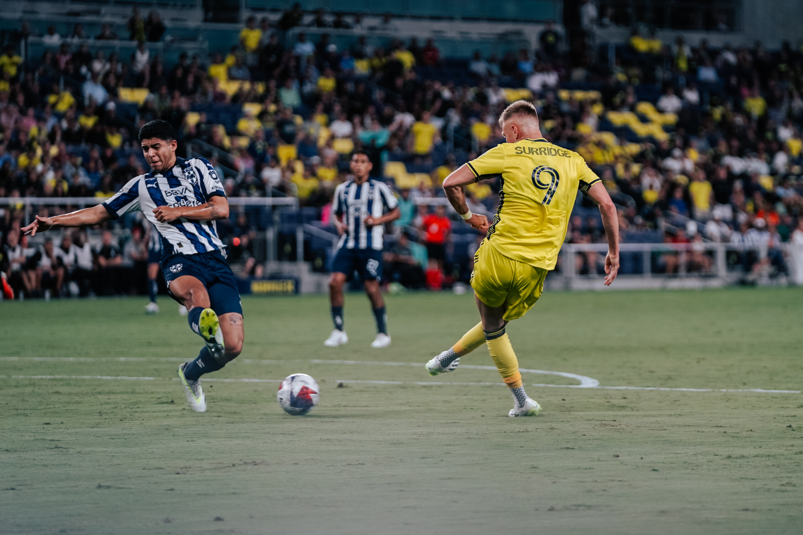Sam Surridge celebra su gol ante Rayados en la Semifinal de la Leagues Cup 2023